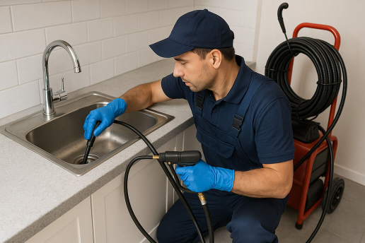 Expert drain jetting for your London home Plumber drain jetting a kitchen sink